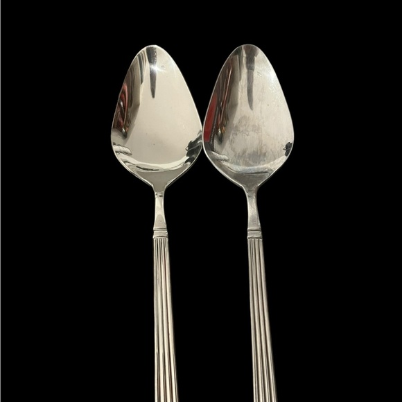 Vintage Estia Gourmet Lot of 2 Serving Spoons Stainless Korea - Picture 5 of 7